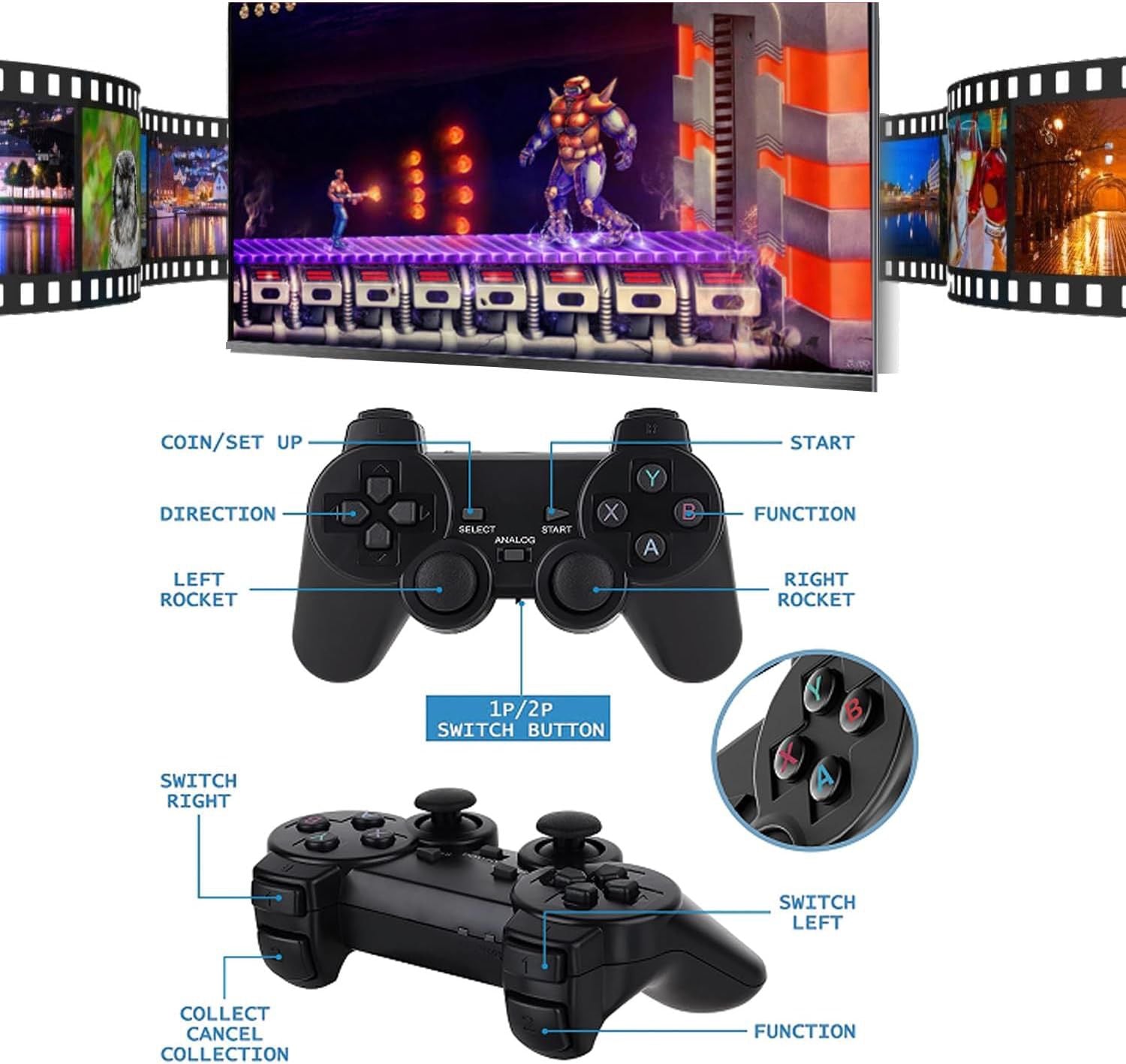 M8 Retro Console (2025) – 20,000+ Games | 9 Emulators | 4K HDMI | Dual Wireless (64GB)