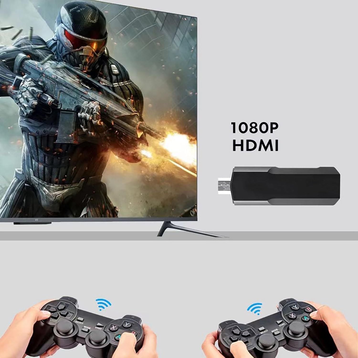 2024 New Retro Gaming Console, 9 Emulators, 20,000+ Games, 4K HDMI, 2.4GHz Wireless Controller, TV Plug and Play (64GB), Gamepad Port USB