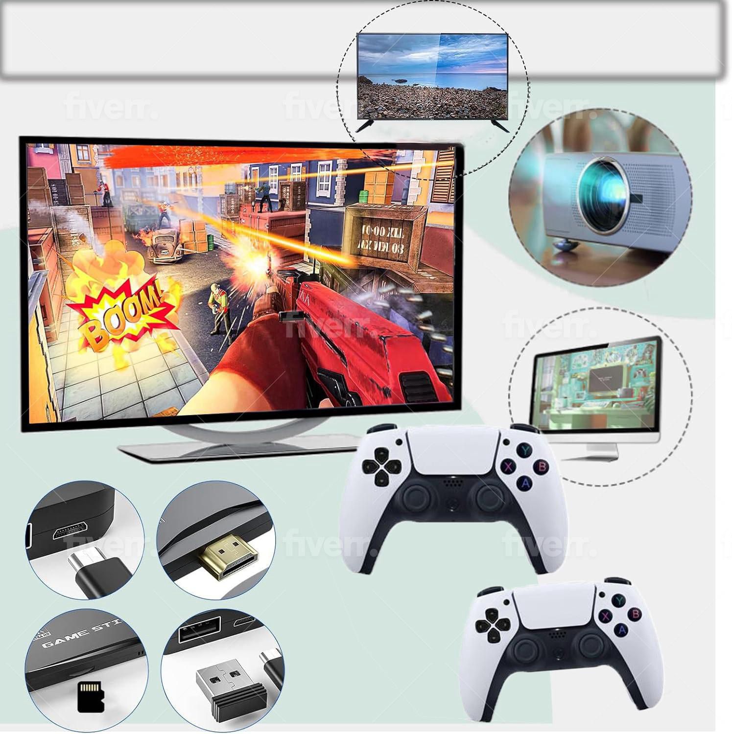 Retro Game Console (2025) – 20,000+ Games | Plug & Play | 4K HDMI | 2 Wireless Controllers (64GB)