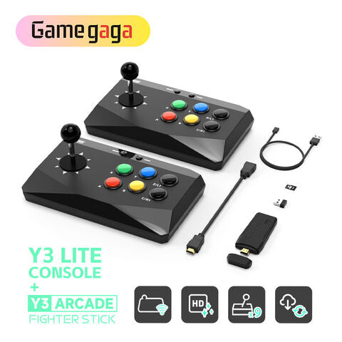 A Y3 Arcade Game Stick 4K 64GB 10000 Games Classic Gaming Console for Windows Android TV Box Arcade Retro Game Stick