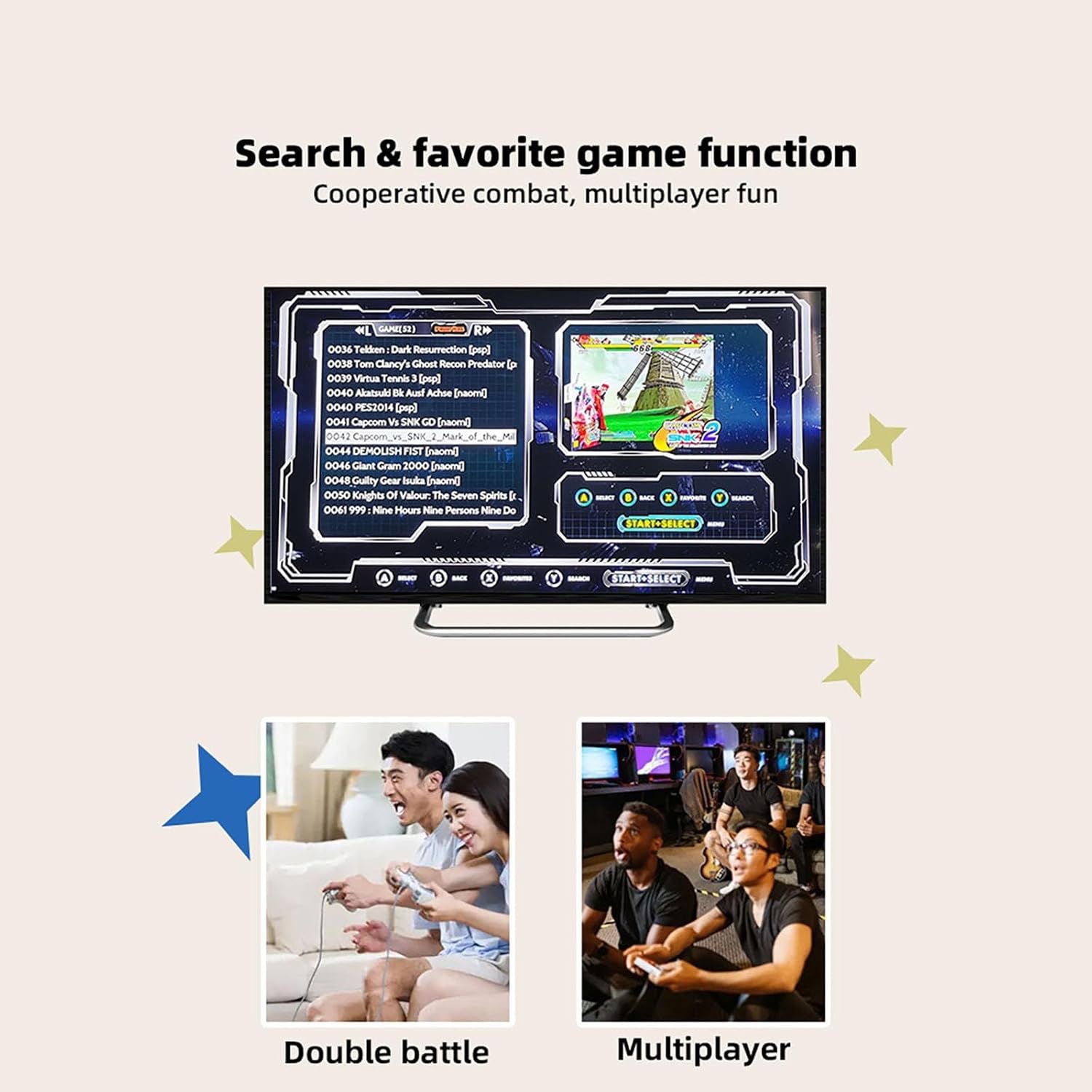 2024 New Retro Gaming Console, 9 Emulators, 20,000+ Games, 4K HDMI, 2.4GHz Wireless Controller, TV Plug and Play (64GB), Gamepad Port USB